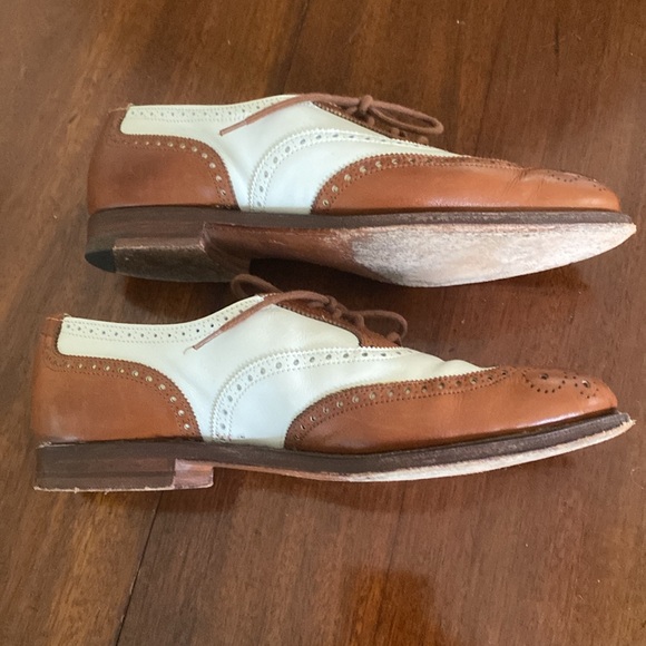 Ralph Lauren Chestnut & Ivory Spectators made in England size 6 1/2 Women’s - Picture 7 of 11